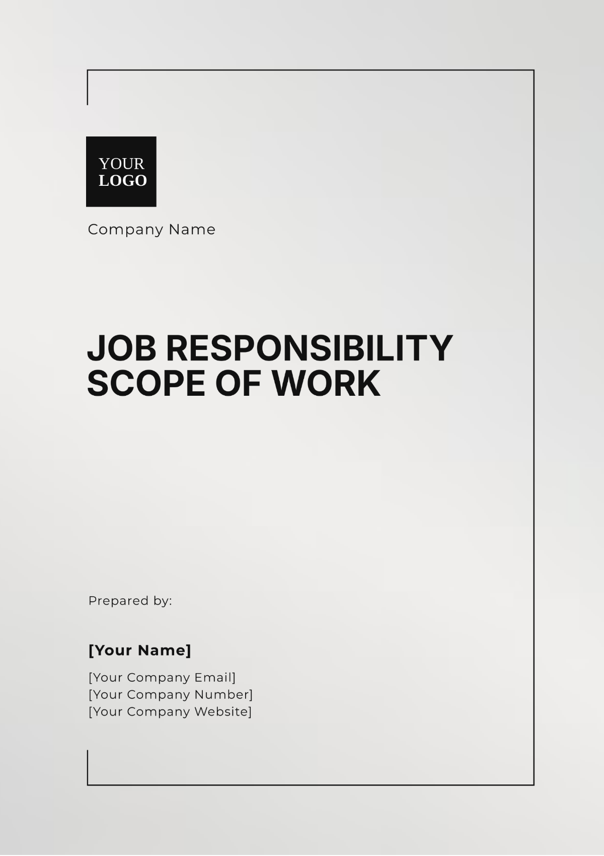 Job Responsibility Scope of Work Template