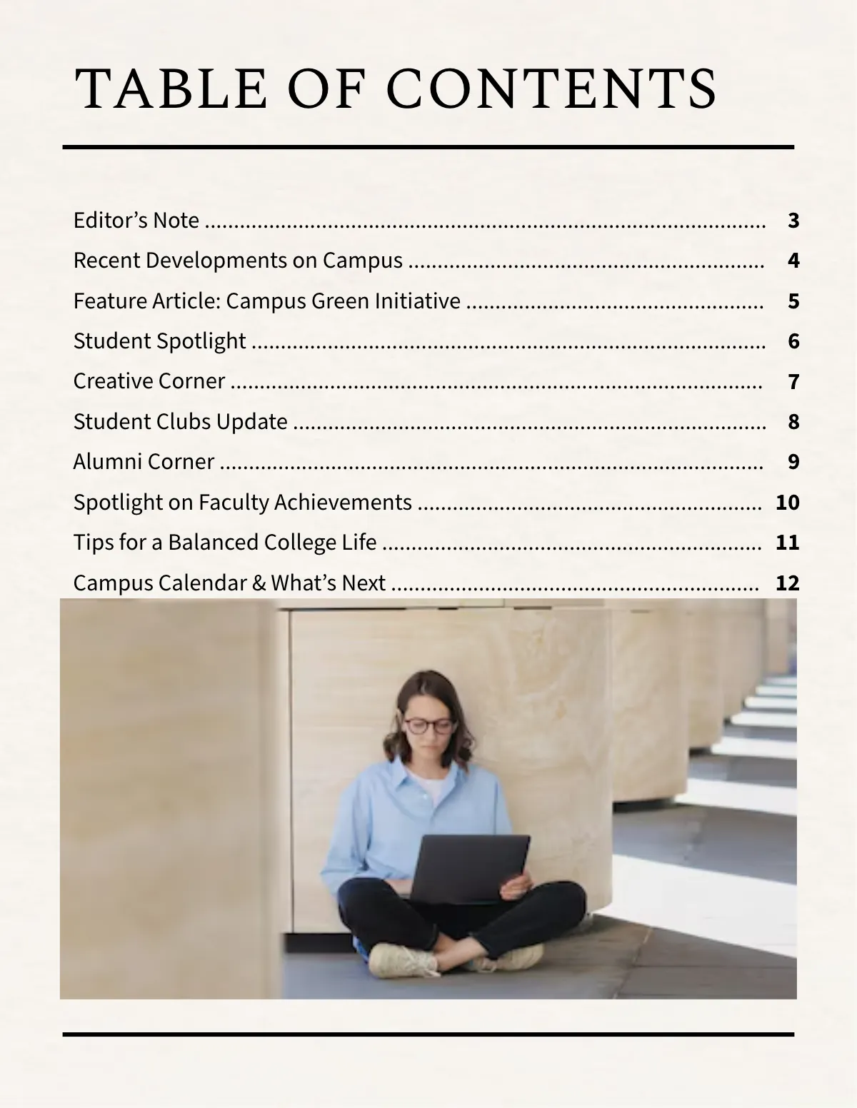 Free Digital College Magazine Template to Edit Online