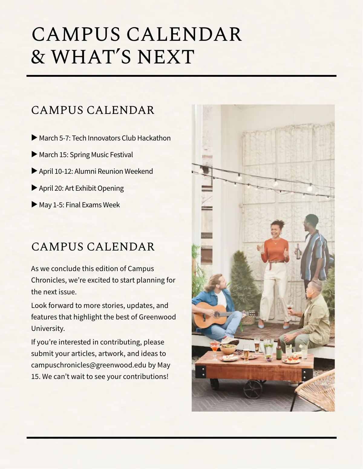 Free Digital College Magazine Template to Edit Online