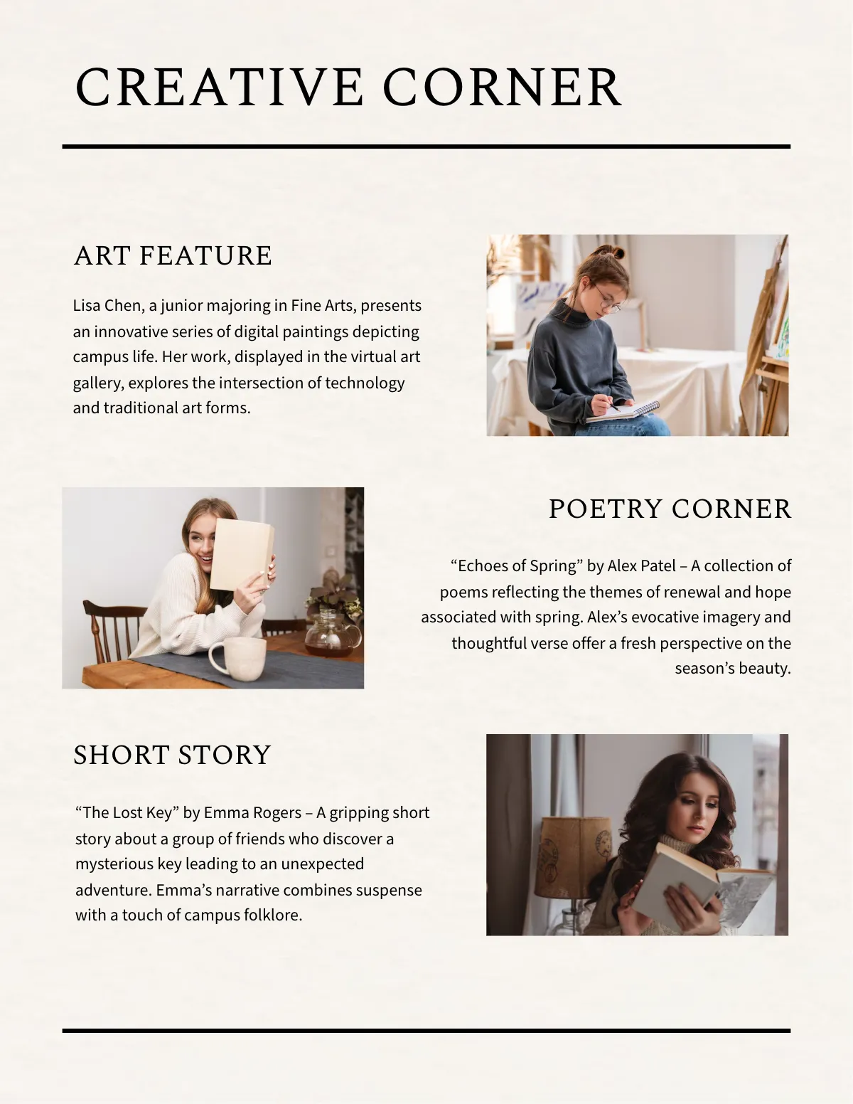 Free Digital College Magazine Template to Edit Online