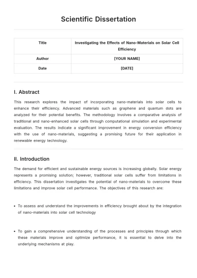Free Scientific Dissertation Template to Edit Online