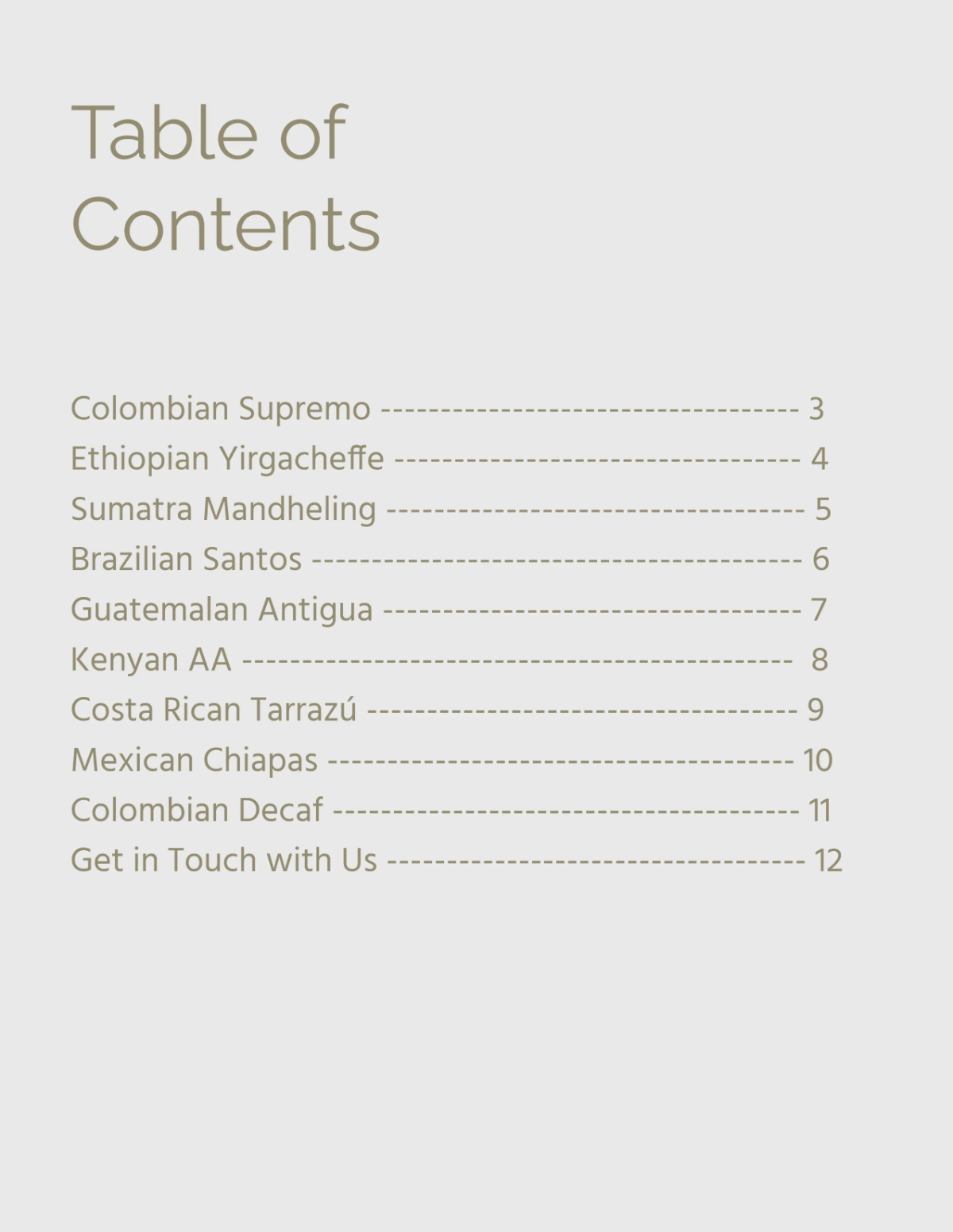Free Modern Coffee Catalog Template to Edit Online