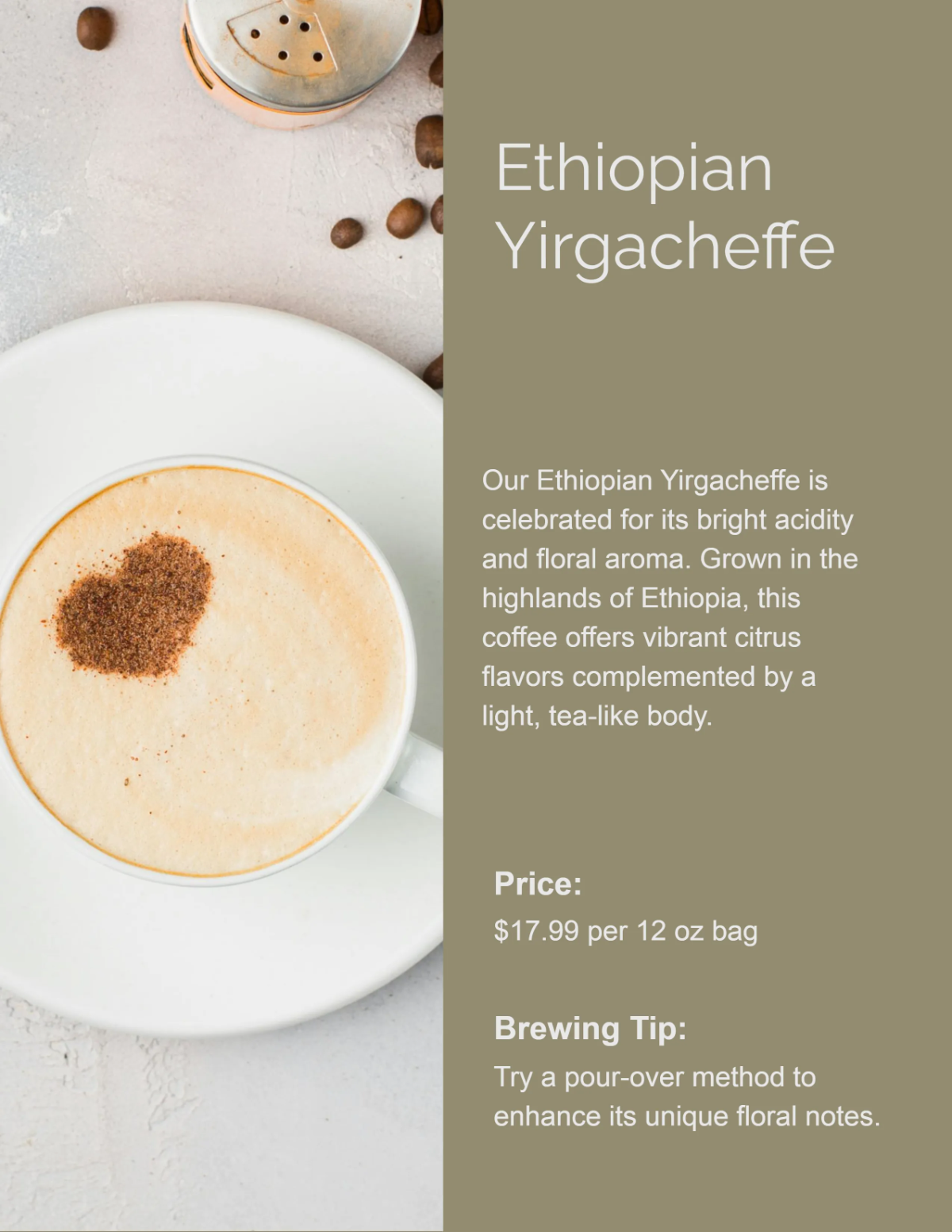 Free Modern Coffee Catalog Template to Edit Online