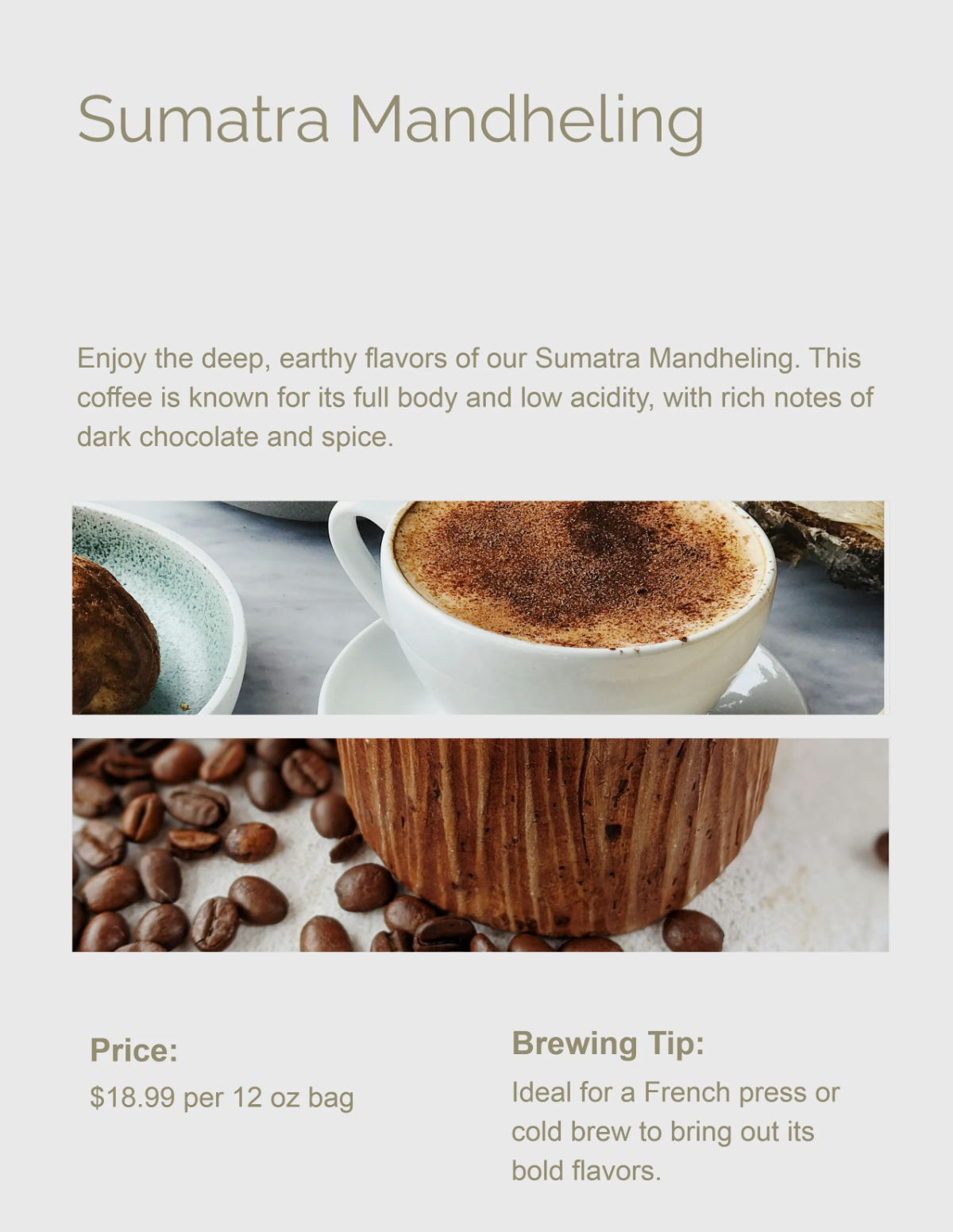 Free Modern Coffee Catalog Template to Edit Online