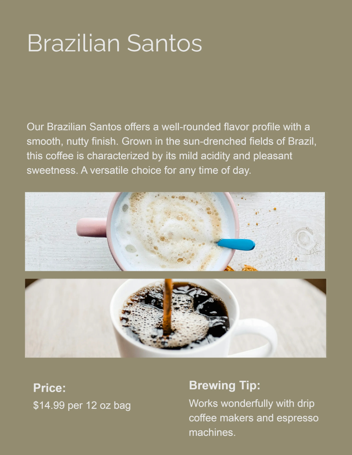 Free Modern Coffee Catalog Template to Edit Online