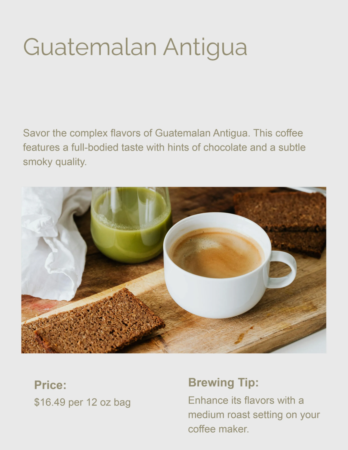 Free Modern Coffee Catalog Template to Edit Online