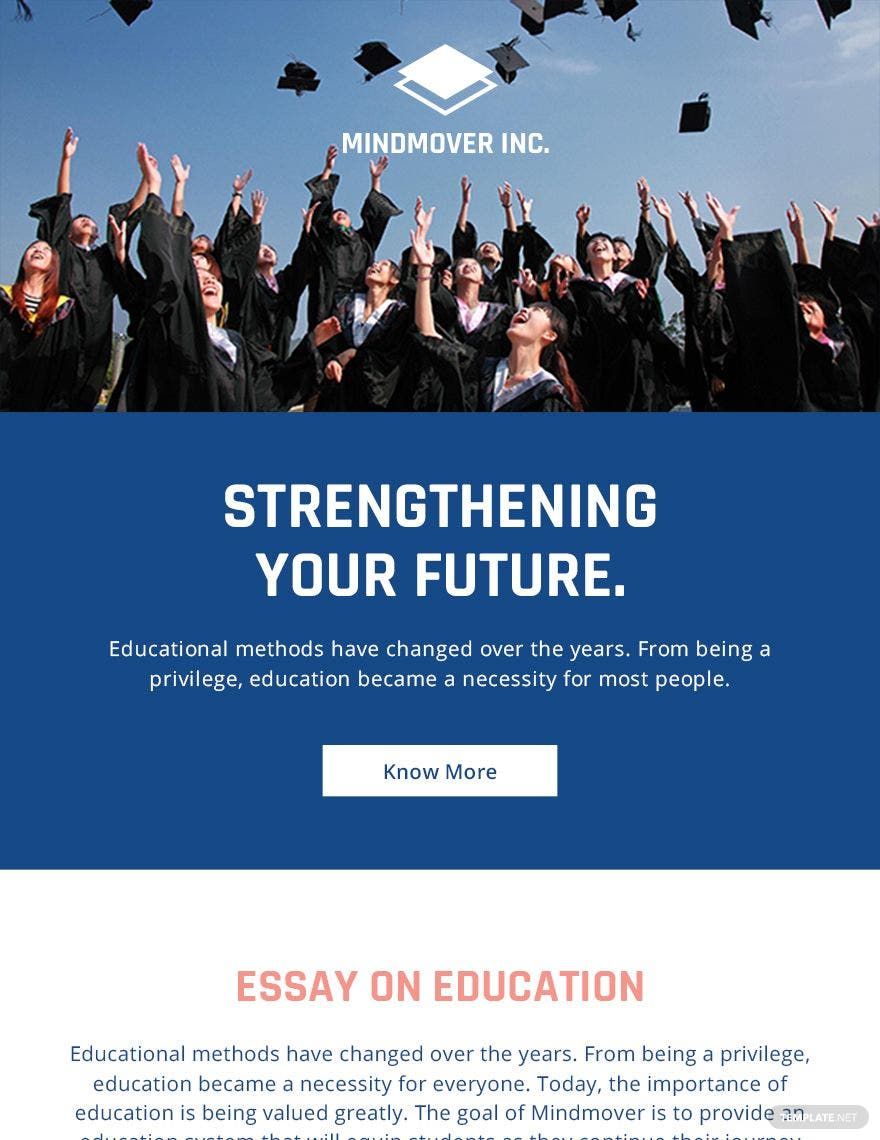 Free Education Email Newsletter Template in PSD, Outlook, HTML5