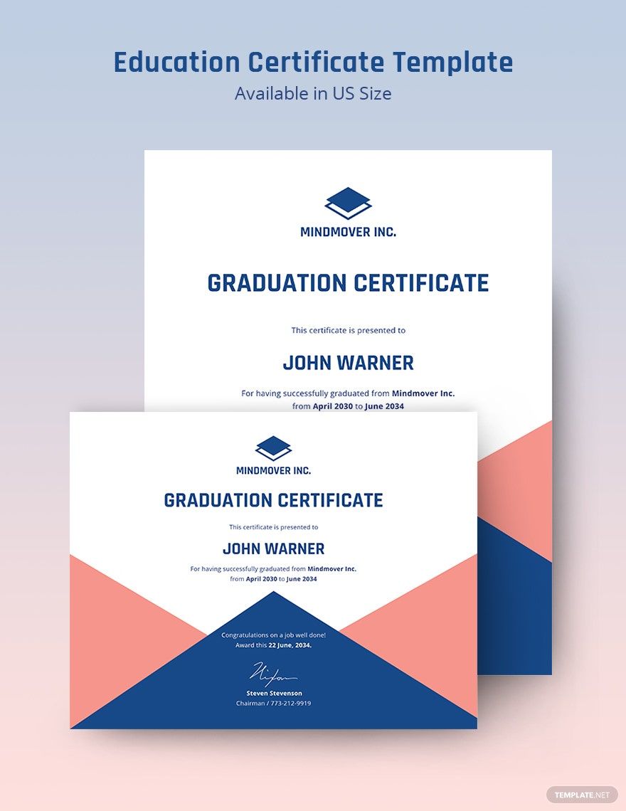 Free Education Certificate Template