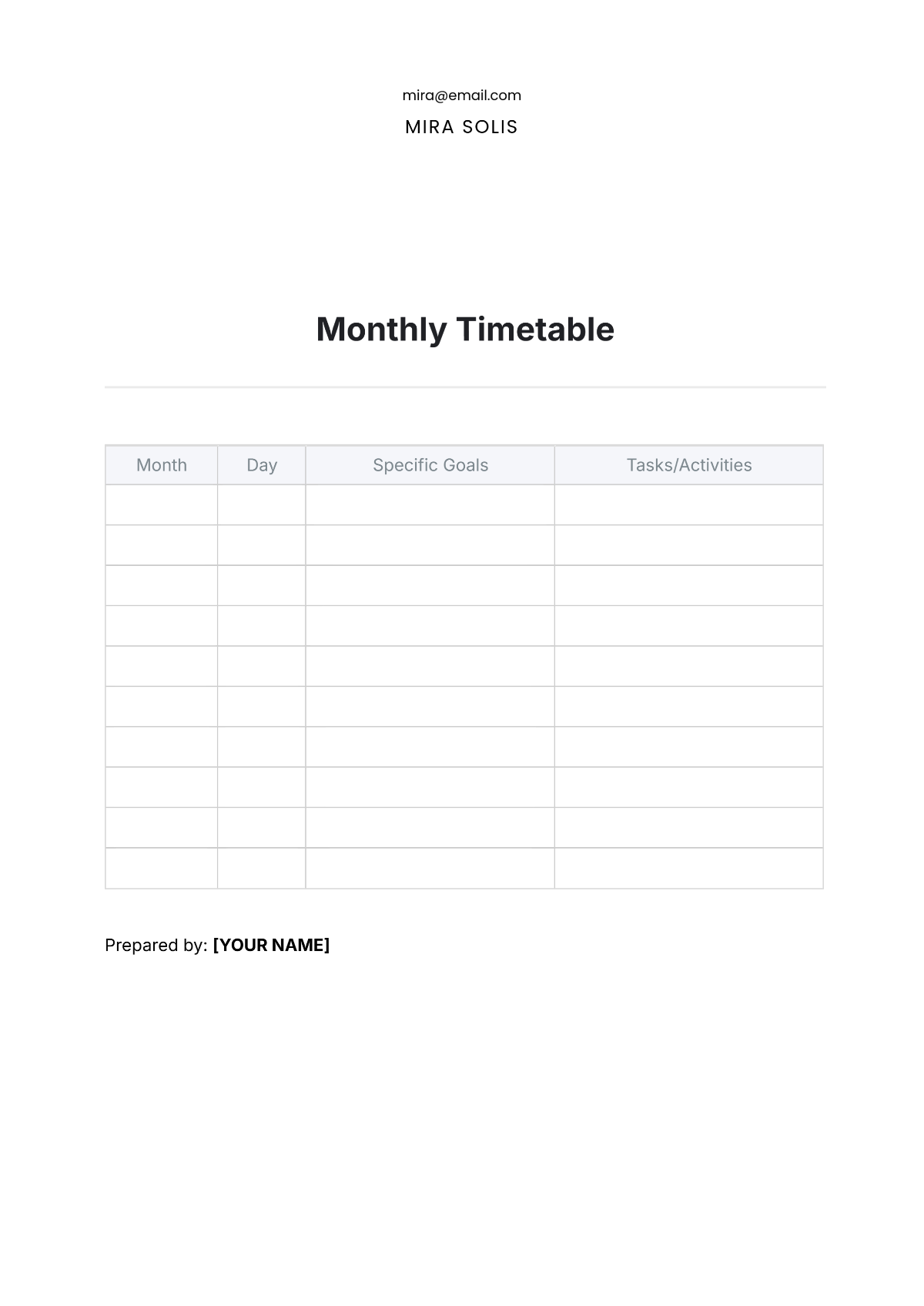 Free Daily Timetable For Kids Template To Edit Online