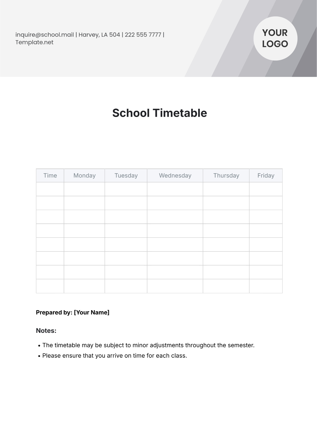 Free Visual Timetable Template To Edit Online Free Visual Timetable Template To Edit Online