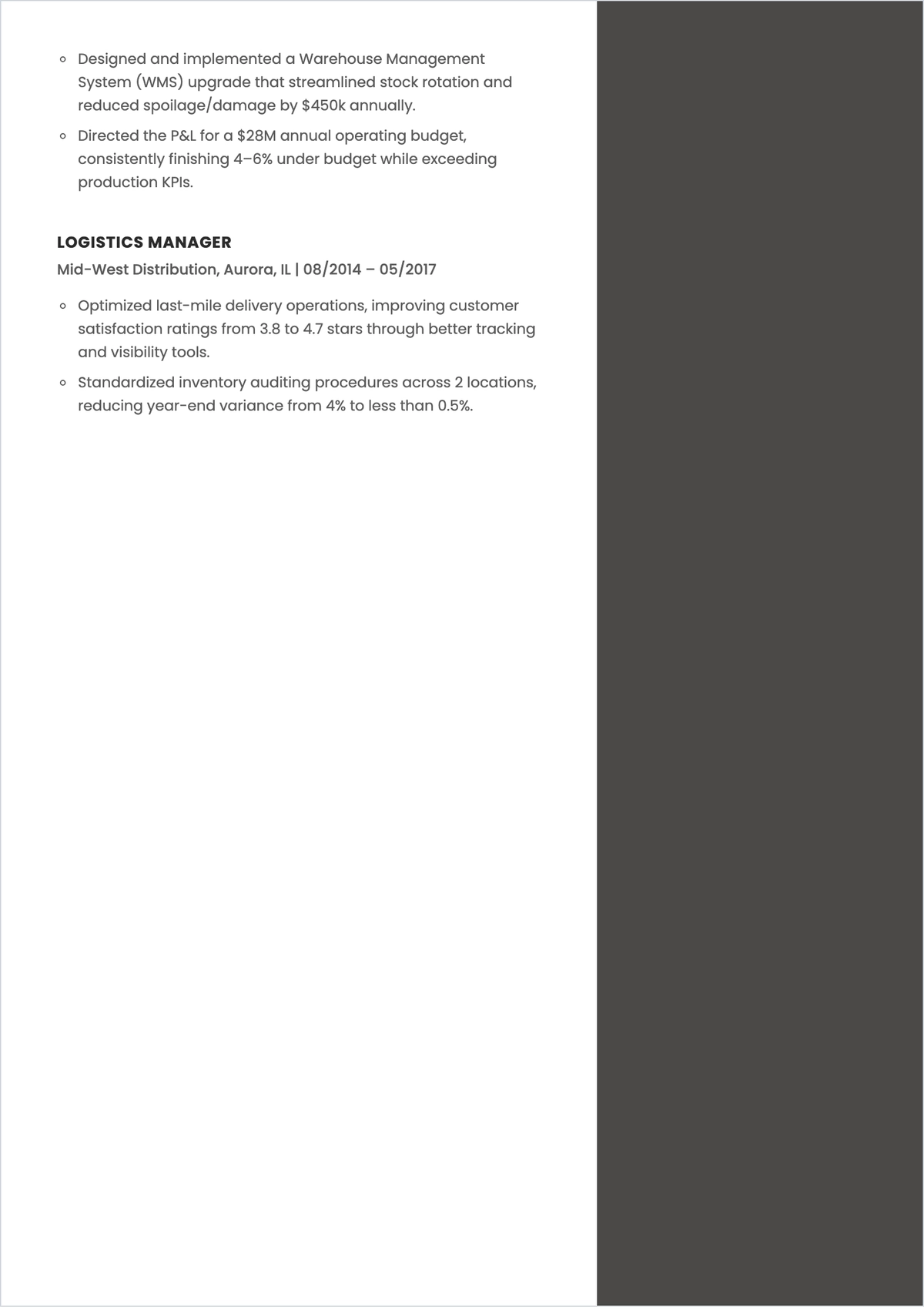 Free Work Experience ATS CV Template, AI CV Builder