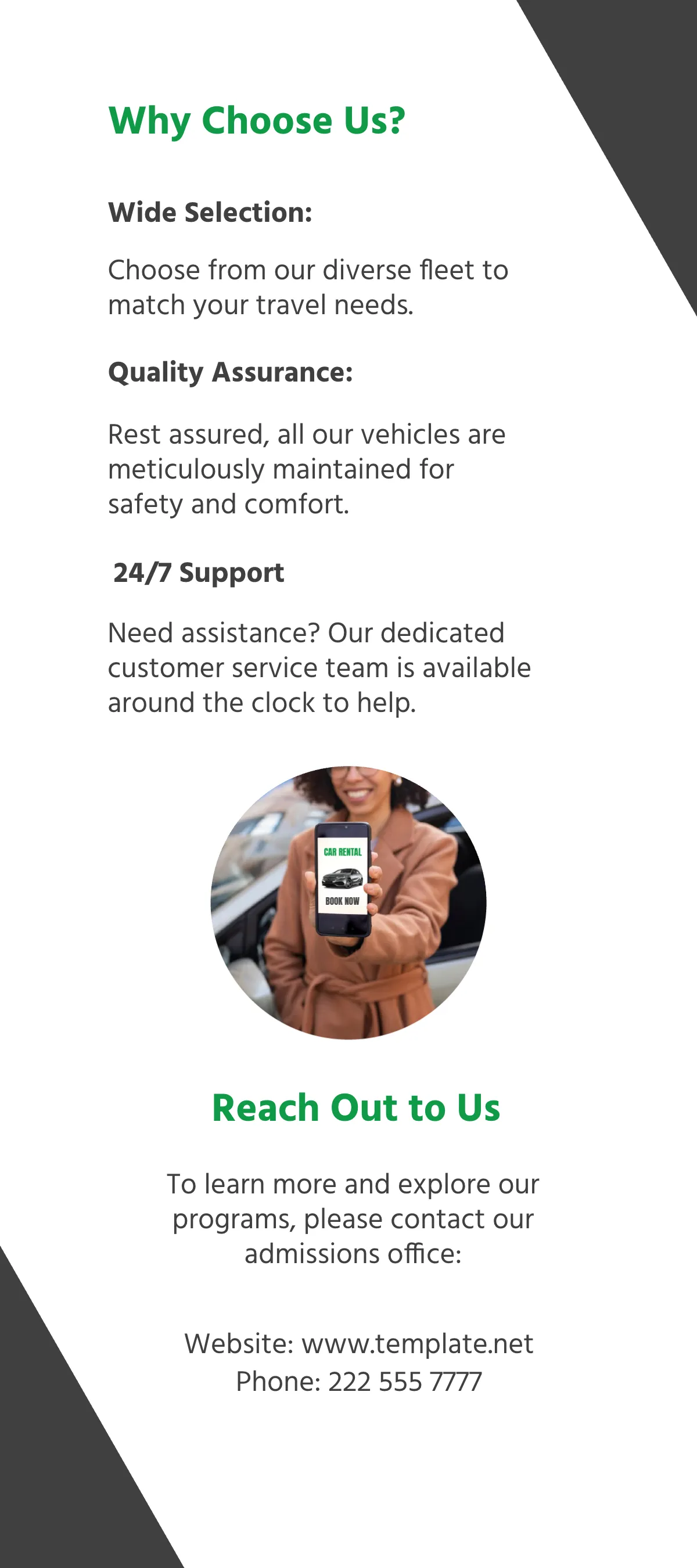 Free Car Rental Promotion Rack Card Template to Edit Online