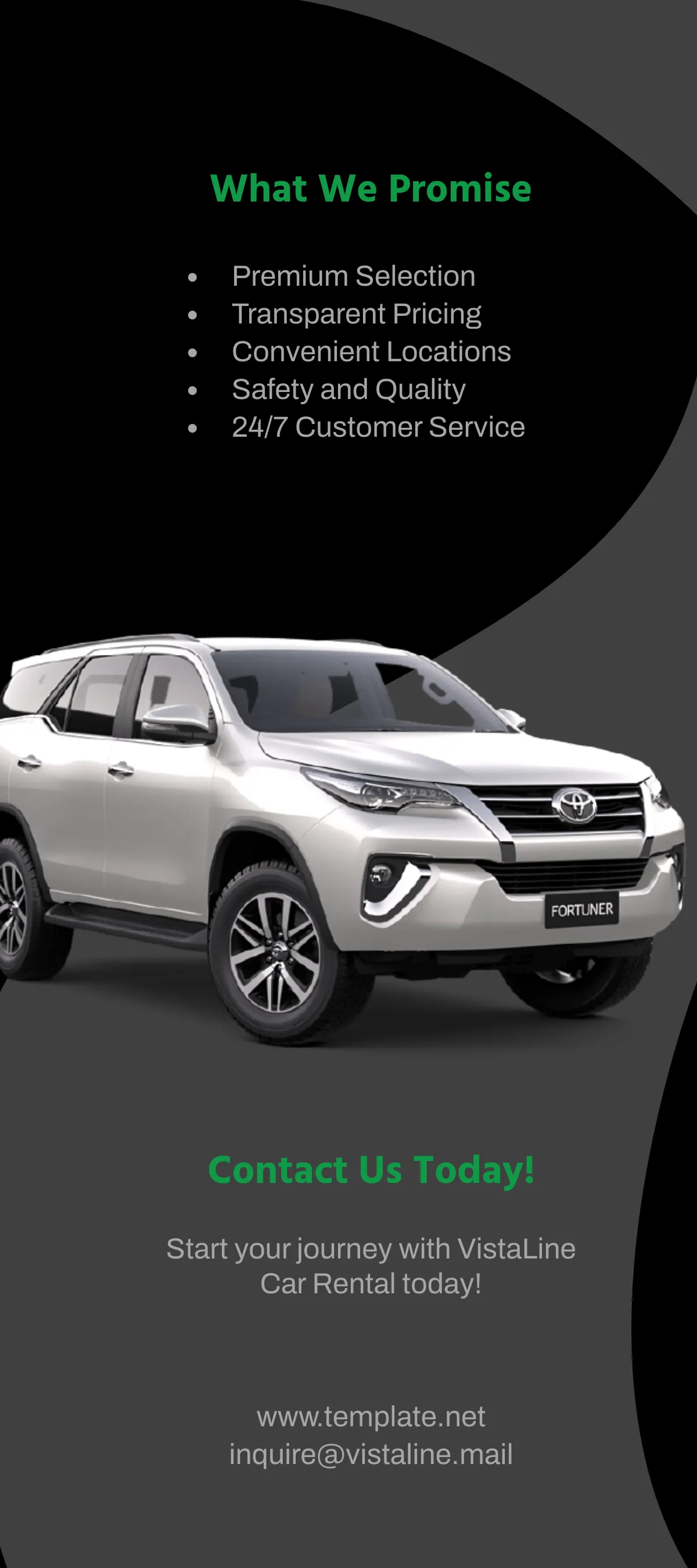 Free Car Rental Marketing Rack Card Template to Edit Online