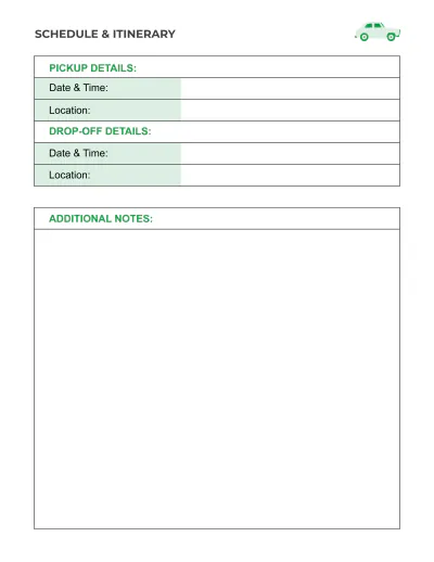 Free Car Rental Event Planner Template to Edit Online