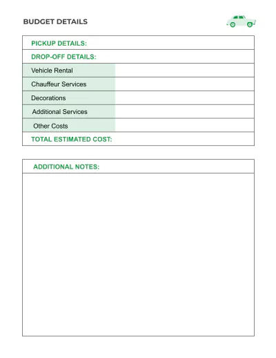 Free Car Rental Event Planner Template to Edit Online