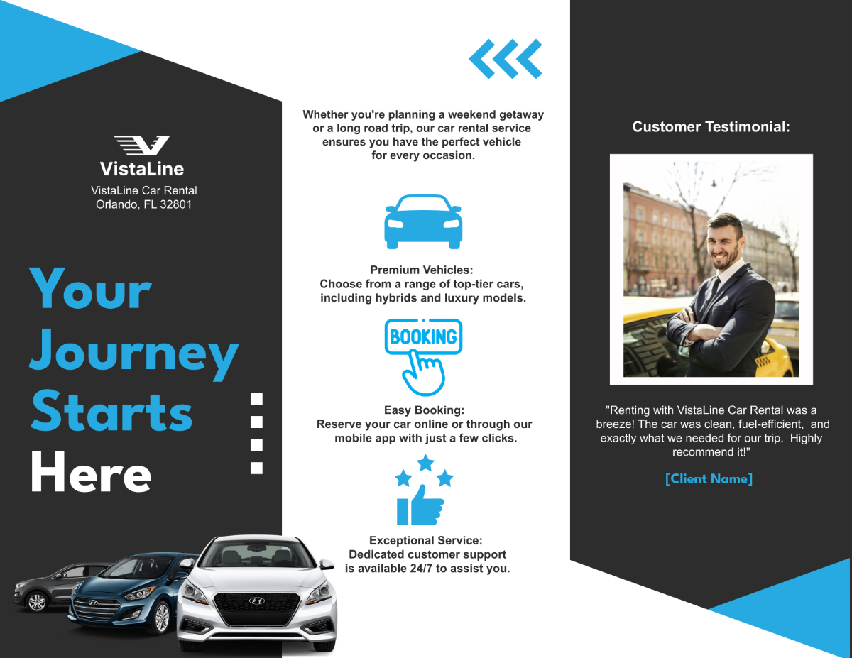 Car Rental Tri-fold Brochure Template