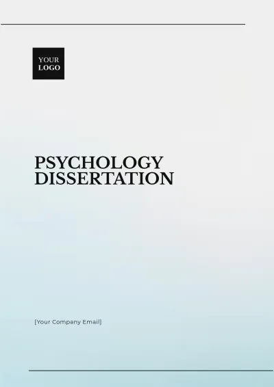 Free Psychology Dissertation Template to Edit Online
