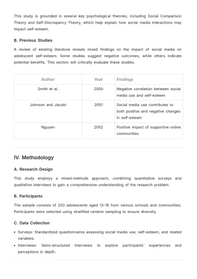 Free Psychology Dissertation Template to Edit Online