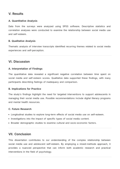 Free Psychology Dissertation Template to Edit Online