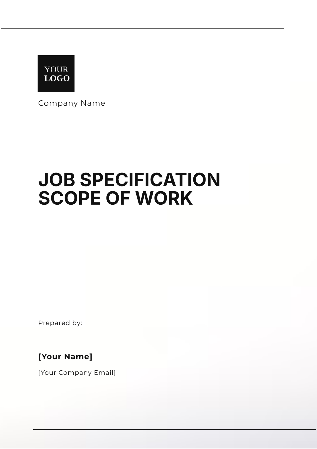 Job Specification Scope of Work Template