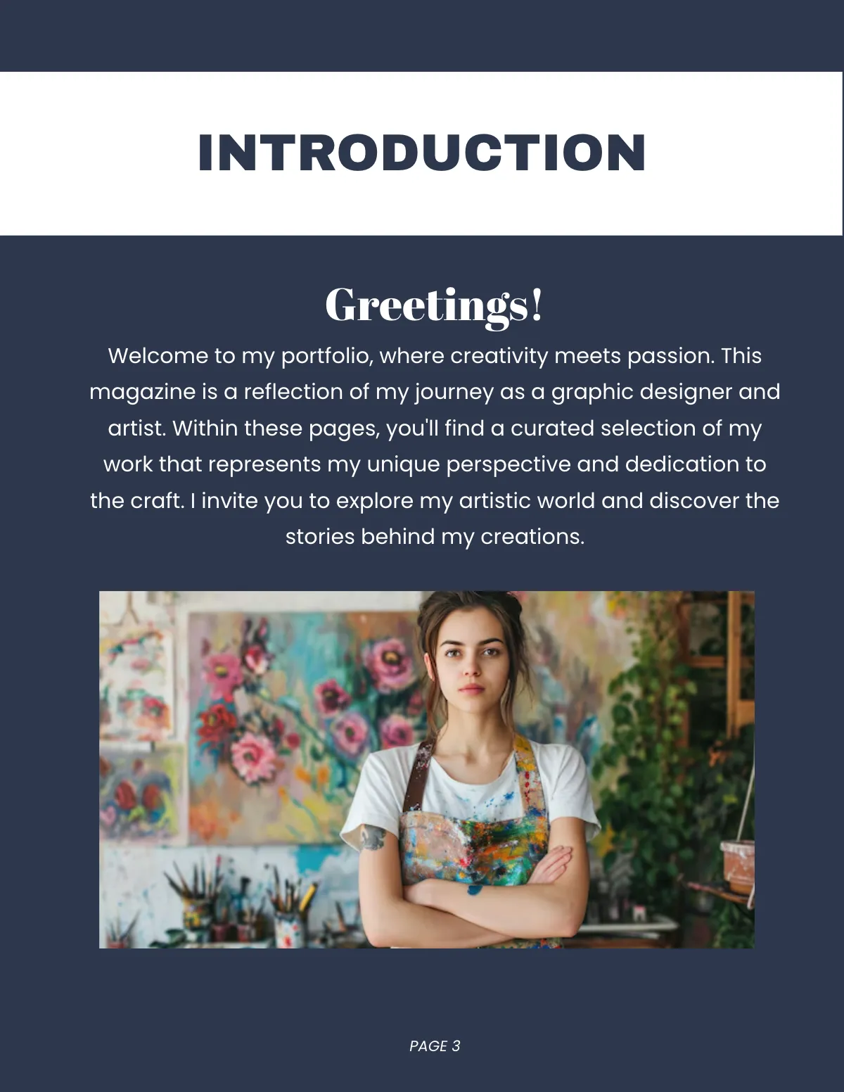 Free Creative Portfolio Magazine Template to Edit Online