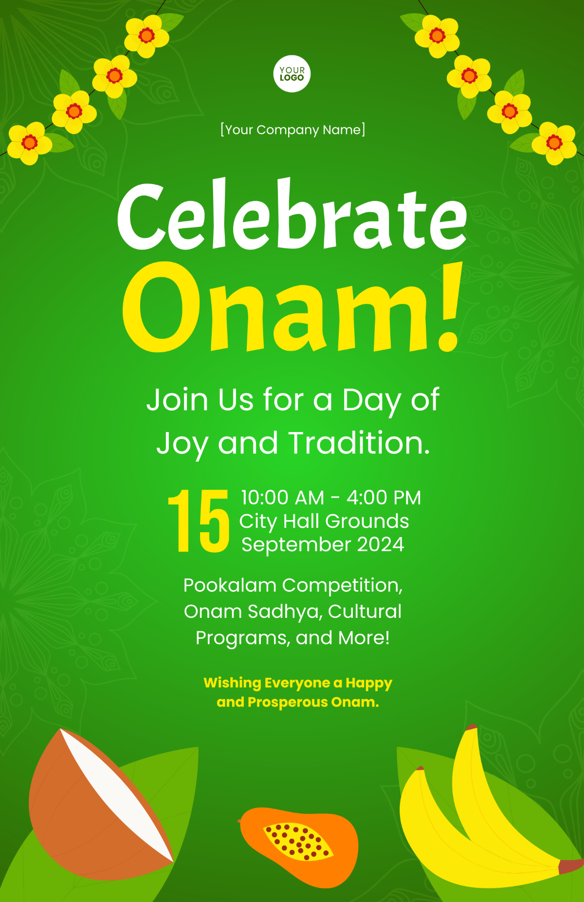 Onam Poster Template - Edit Online & Download