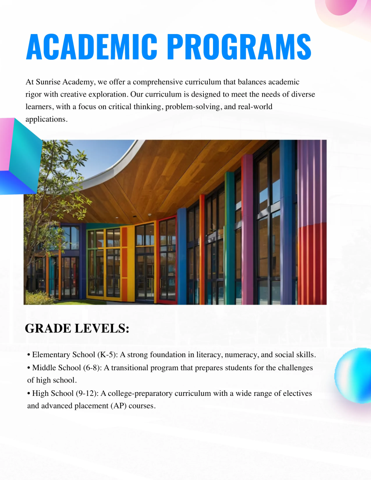 Free Creative School Catalog Template to Edit Online