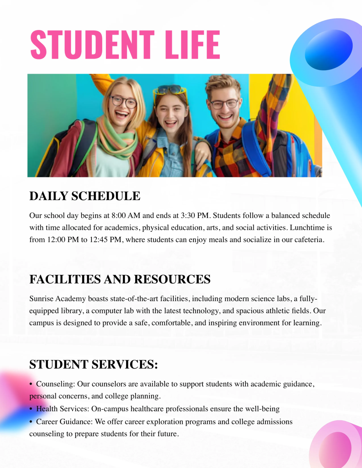 Free Creative School Catalog Template to Edit Online