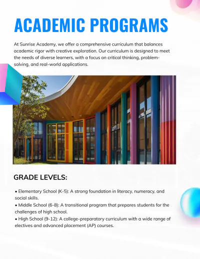 Free Creative School Catalog Template to Edit Online