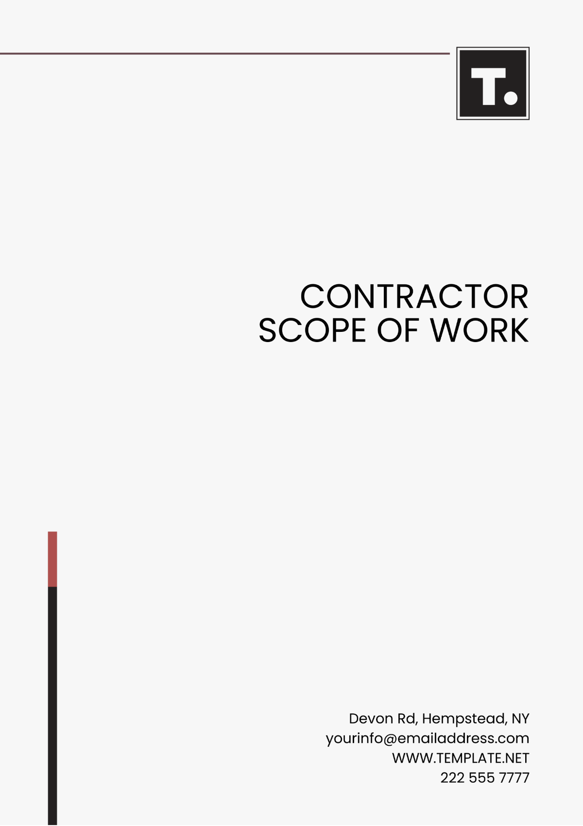 Professional Contractor Scope of Work Template - Edit Online & Download