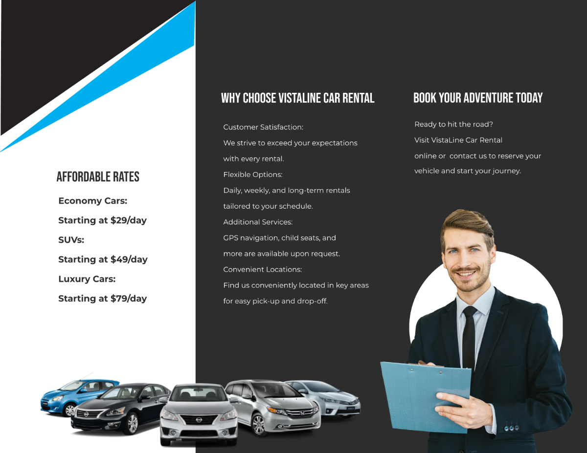 Free Car Rental Digital Brochure Template to Edit Online