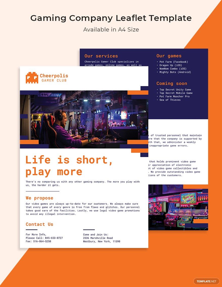 Gaming Company Leaflet Template