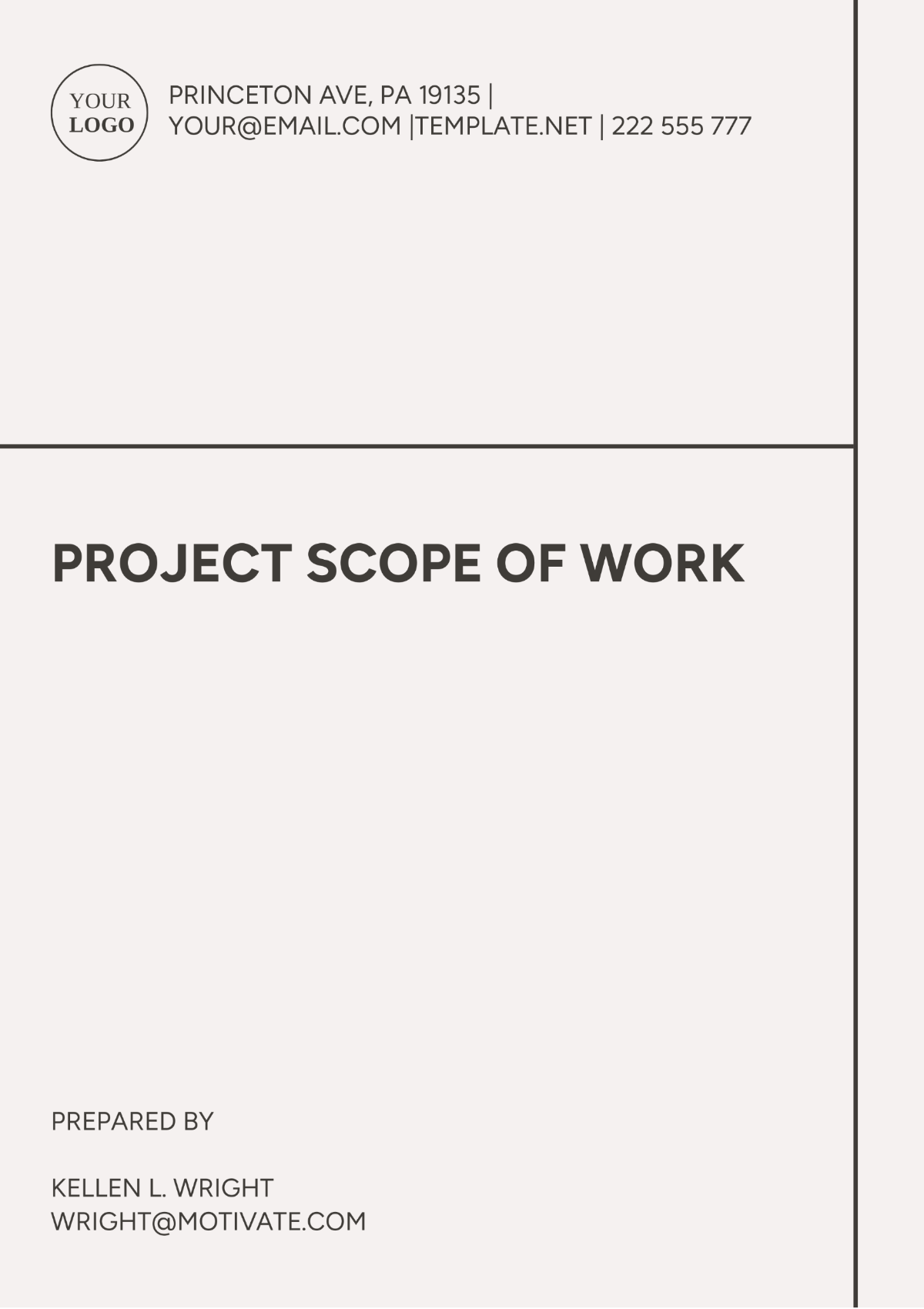 Printable Project Scope of Work Template - Edit Online & Download