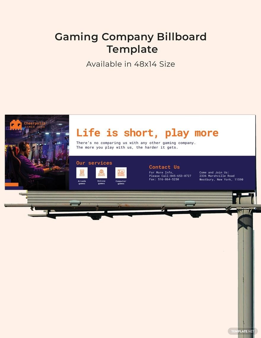Gaming Company Billboard Template