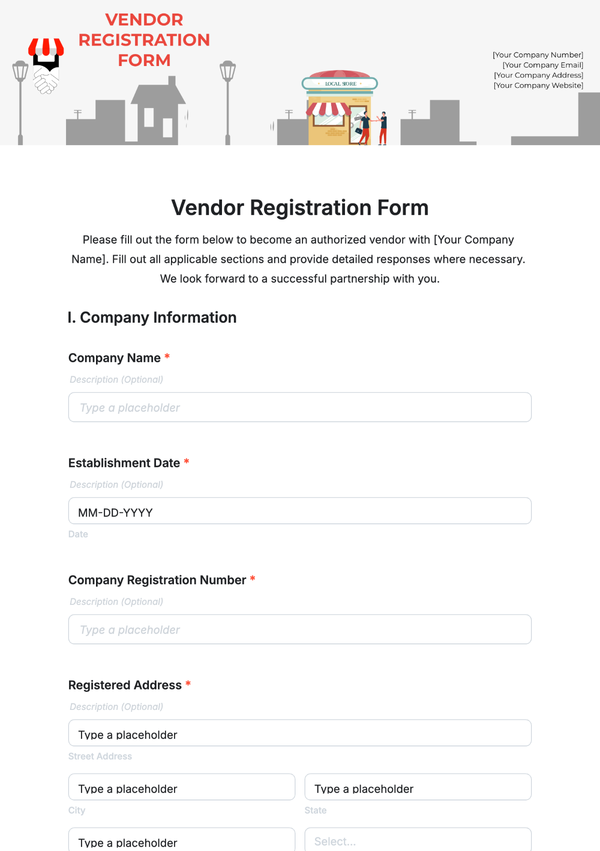 Free Vendor Registration Form Template - Edit Online & Download ...