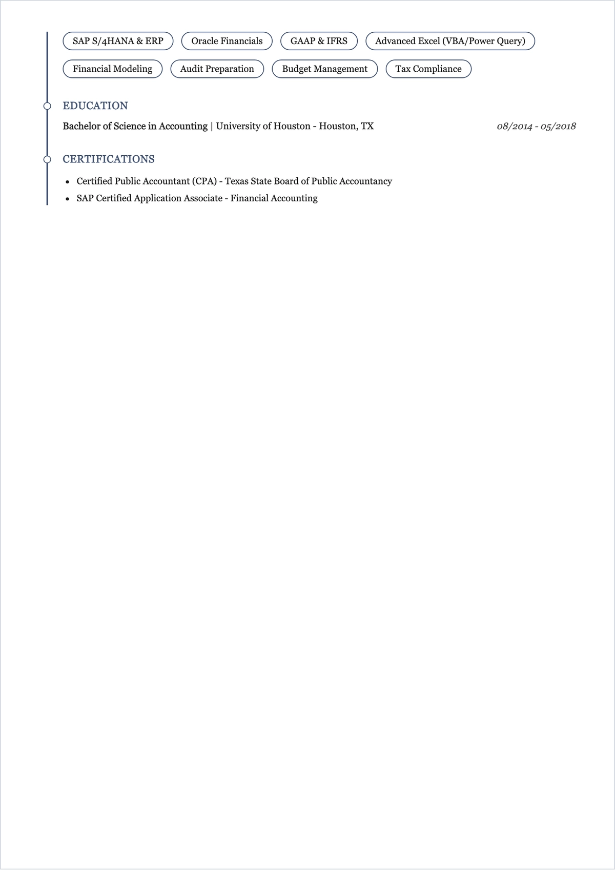 Free Accounting ATS Resume Template, AI Resume Builder