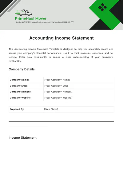 Free Accounting Income Statement Template to Edit Online