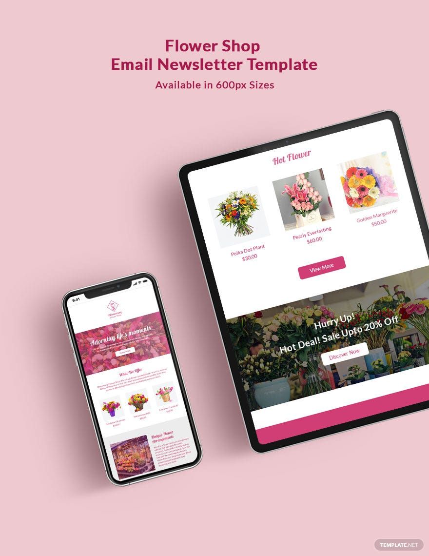 Free Flower Shop Email Newsletter Template
