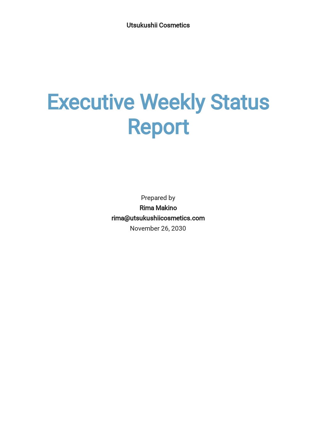 Free Executive Weekly Status Report Template.jpe