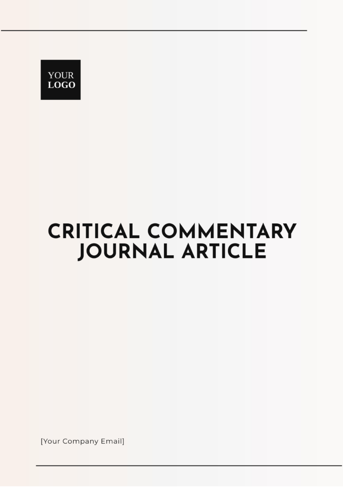 Critical Commentary Journal Article Template - Edit Online & Download