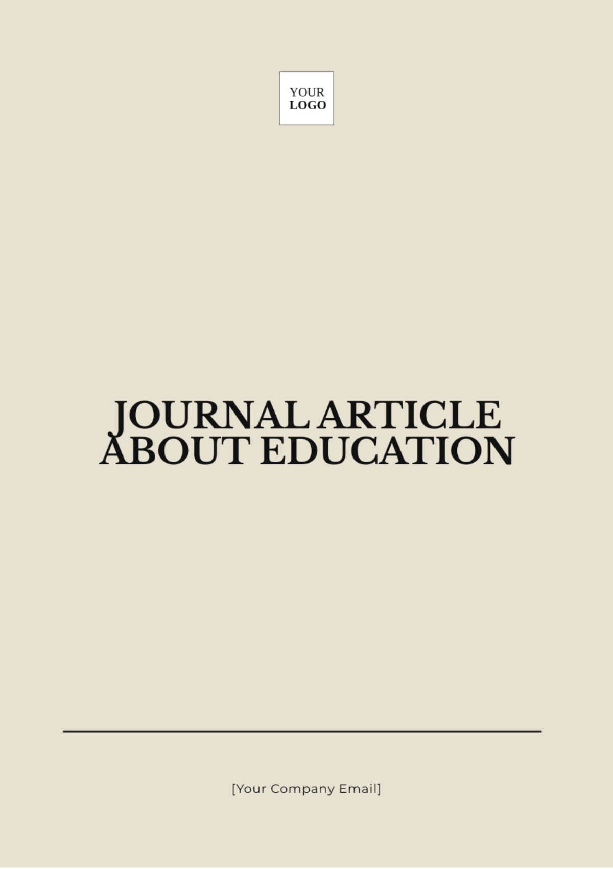 Journal Article about Education Template - Edit Online & Download