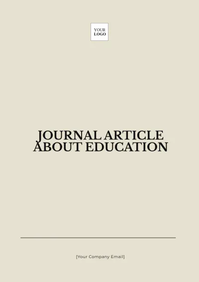 Free Journal Article about Education Template to Edit Online