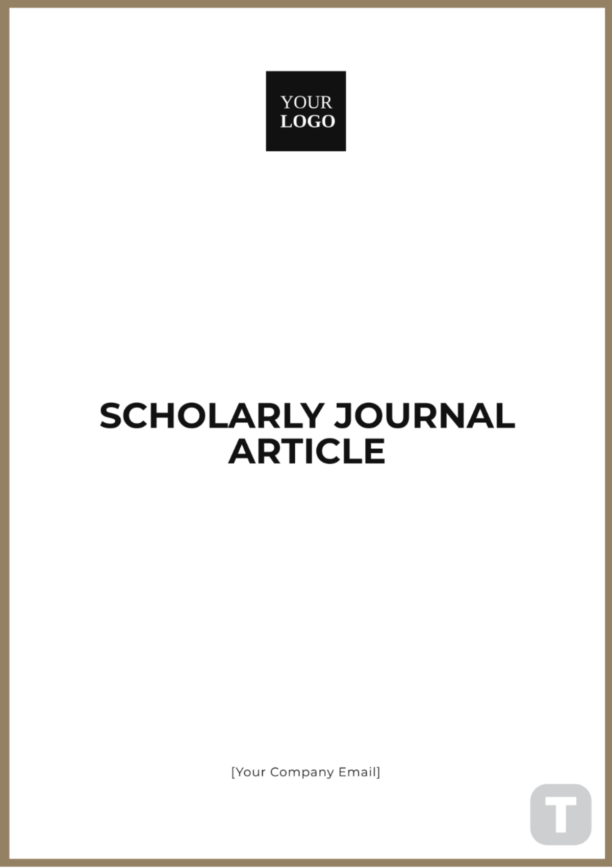 Scholarly Journal Article Template - Edit Online & Download