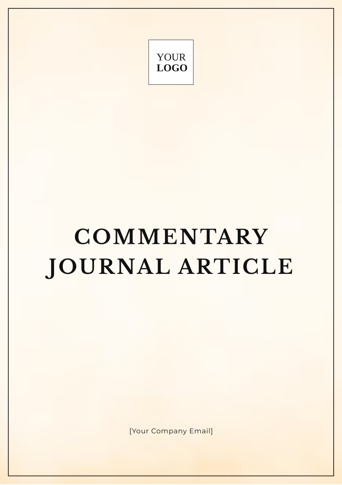 Commentary Journal Article Template - Edit Online & Download