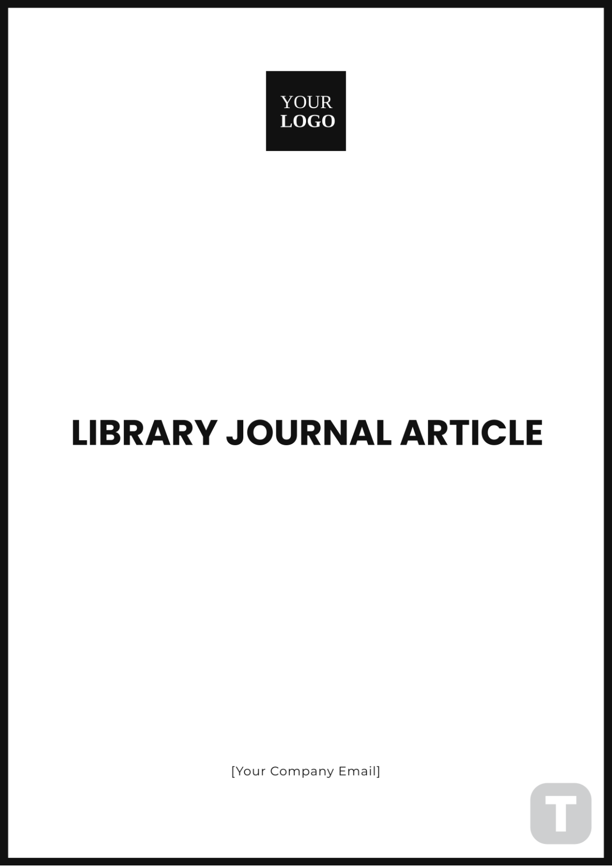 Library Journal Article Template - Edit Online & Download