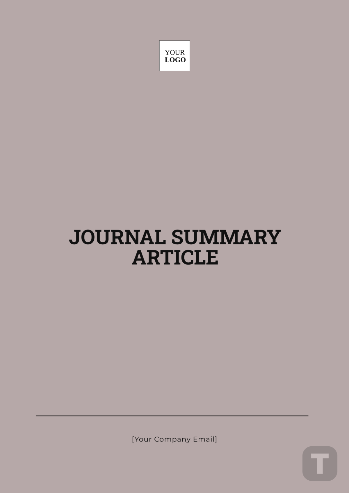 Journal  Summary Article Template - Edit Online & Download