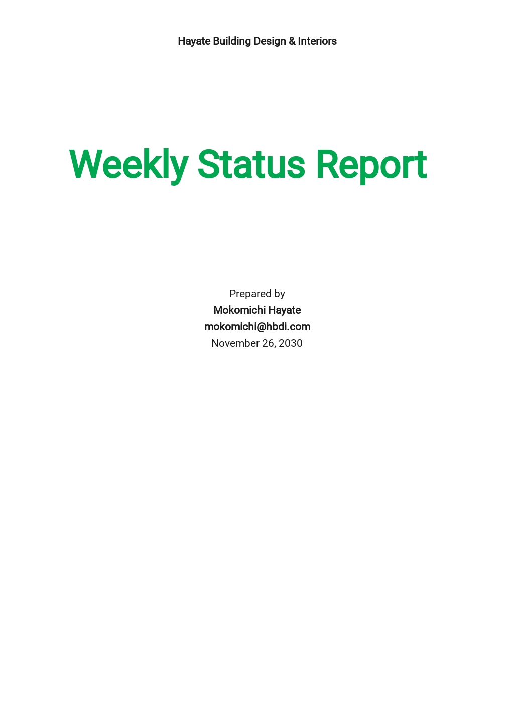 Free Sample Weekly Status Report Template.jpe