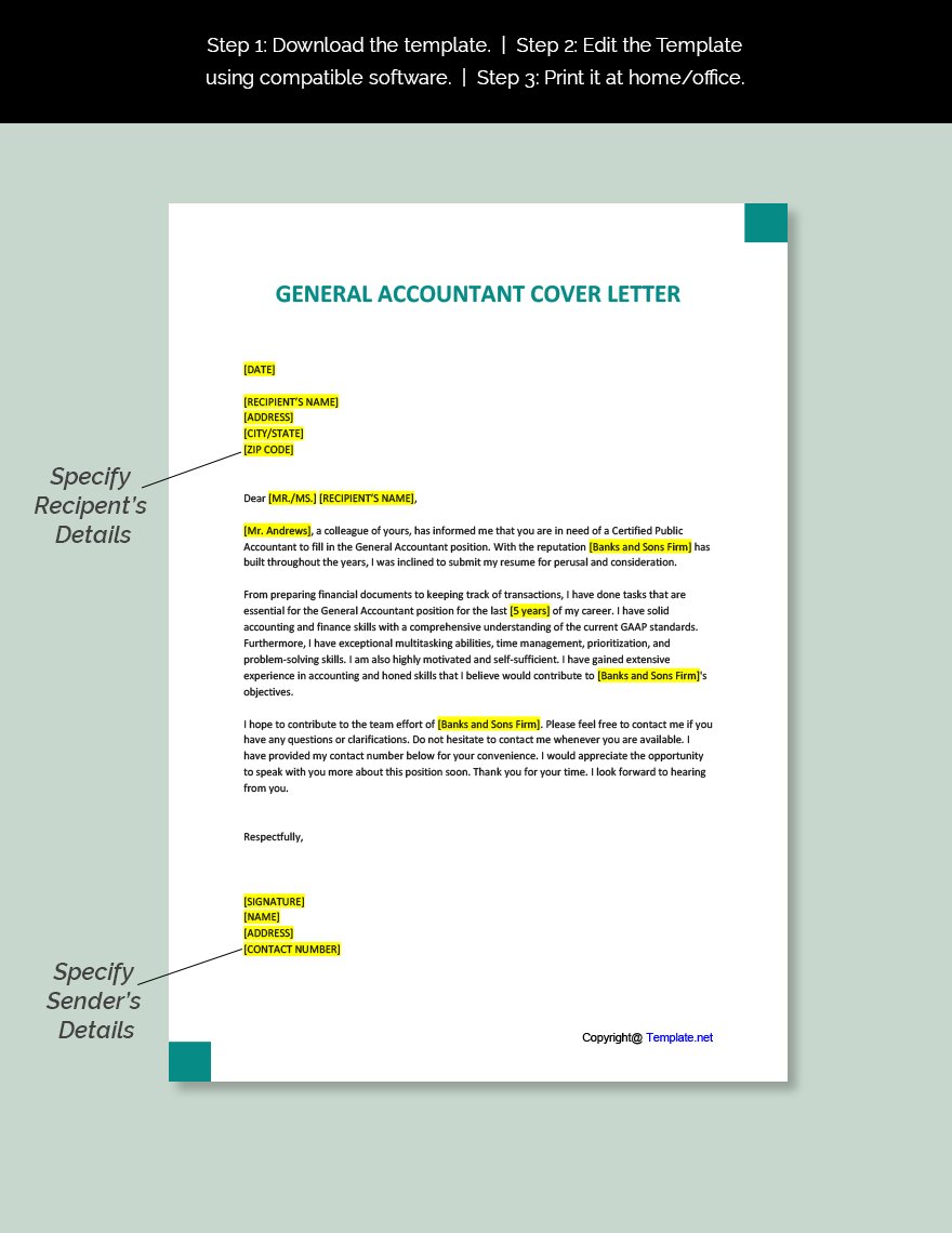 General Accountant Cover Letter