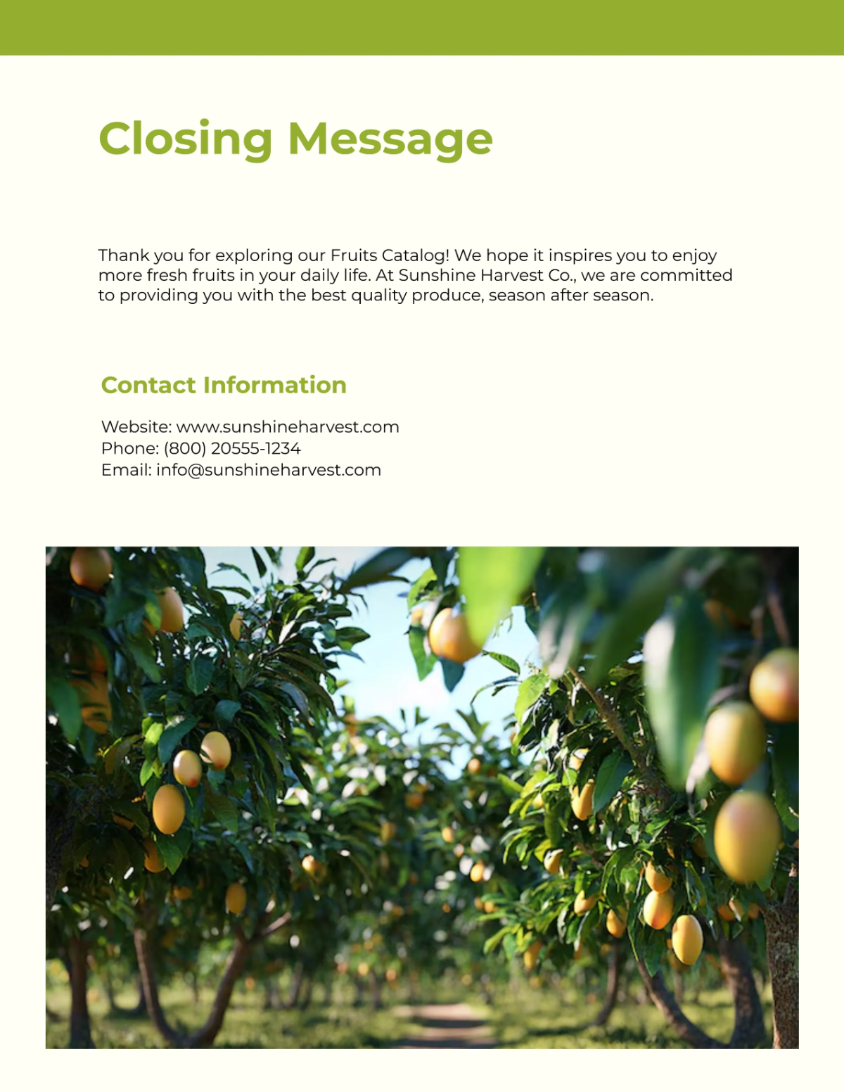 Free Fruits Catalog Layout Template to Edit Online