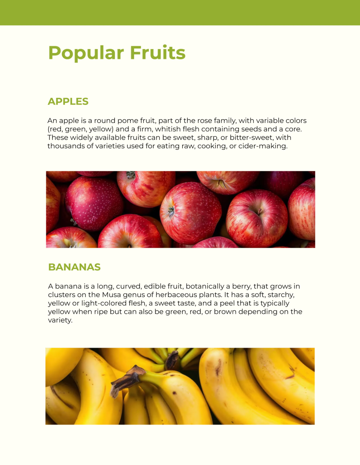 Free Fruits Catalog Layout Template to Edit Online